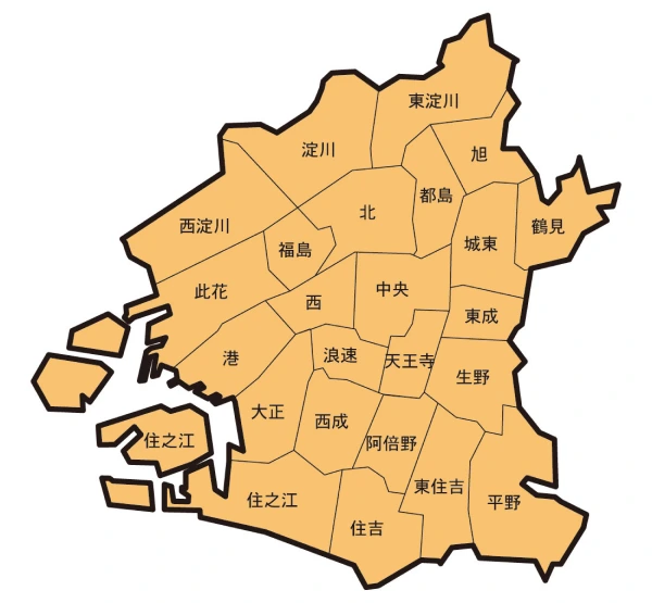 大阪市の地図